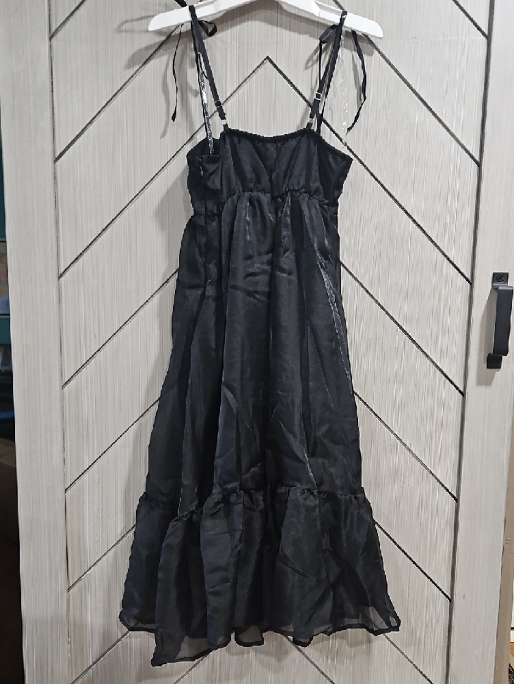 wild fable Black Midi Dress with Tie Straps - Picture 3 of 3